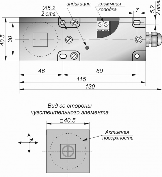 Датчик бесконтактный индуктивный SI400-NO/NC-PNP-K-HT